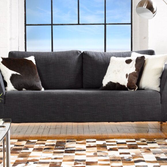 Natural Home Decor Torino Kobe Cowhide Pillow | 2-Piece | Black & white | 18"x18 - Picture 4 of 4